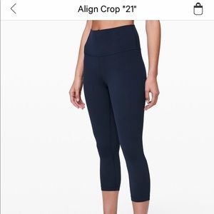True Navy Lululemon align crop 21” size 4